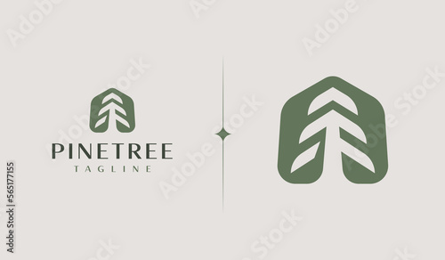 Pine Tree Logo Template. Universal creative premium symbol. Vector illustration. Creative Minimal design template. Symbol for Corporate Business Identity