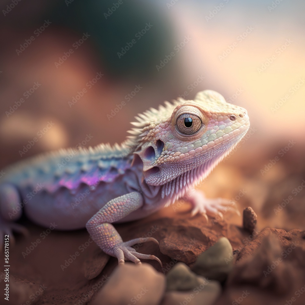 Naklejka premium iguana on a tree