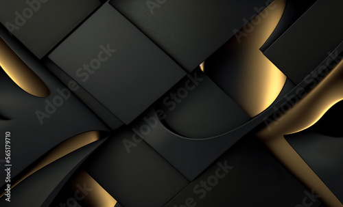 Luxury black gold background. Elegant business presentation banner. digital art