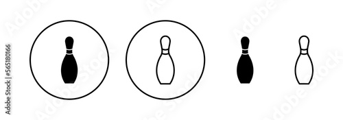 Bowling icon vector for web and mobile app. bowling ball and pin sign and symbol.