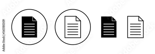 Document icon vector for web and mobile app. Paper sign and symbol. File Icon