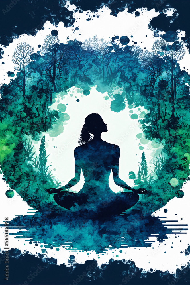 Yoga lotus pose. Relax, meditation, wellness and welfare concept. Generative AI