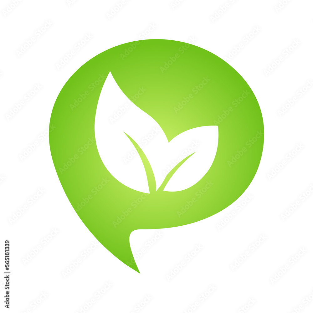 Eco green cloud speech bubble icon Bio nature green eco symbol for web and business Eco green cloud speech bubble icon Bio nature green eco symbol for web and business