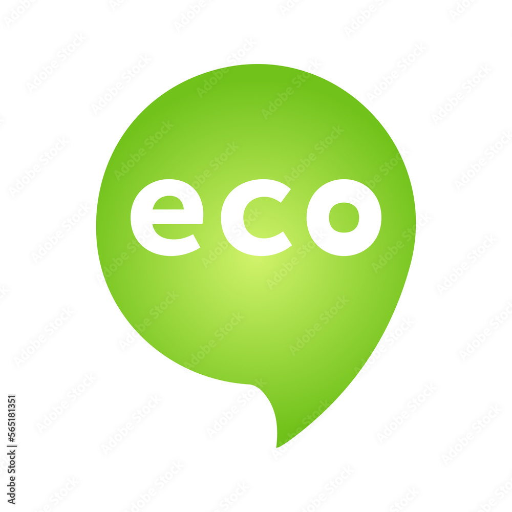 Eco green cloud speech bubble icon Bio nature green eco symbol for web and business Eco green cloud speech bubble icon Bio nature green eco symbol for web and business