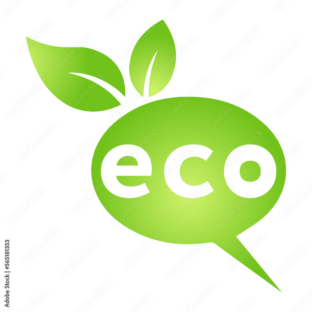 Eco green cloud speech bubble icon Bio nature green eco symbol for web and business Eco green cloud speech bubble icon Bio nature green eco symbol for web and business