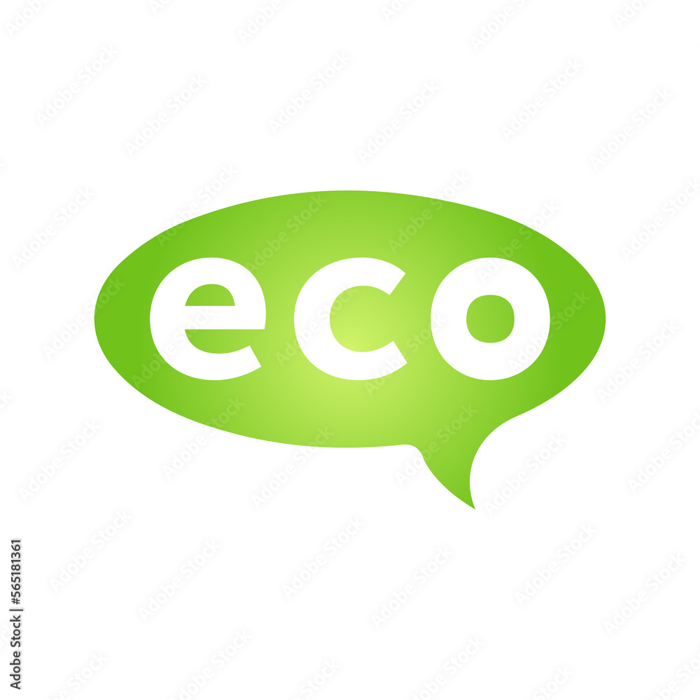 Eco green cloud speech bubble icon Bio nature green eco symbol for web and business Eco green cloud speech bubble icon Bio nature green eco symbol for web and business