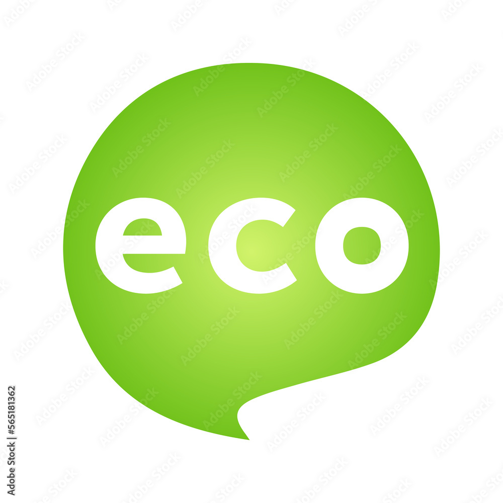 Eco green cloud speech bubble icon Bio nature green eco symbol for web and business Eco green cloud speech bubble icon Bio nature green eco symbol for web and business