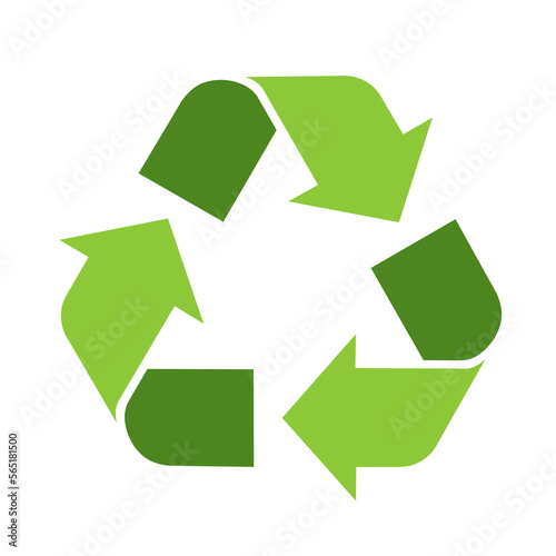 Green recycle sign. Moebius loop Simple icon on product packaging and box