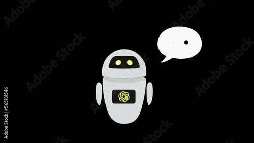AI cyberspace robot, ChatGPT Chat with AI or Artificial Intelligence Smart AI. Artificial intelligence chatbot learning and communicating. Computer animation using Chatbot