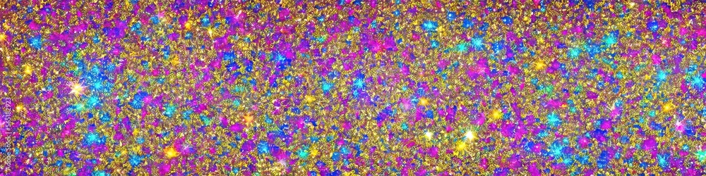 Panoramic image of polychromatic magical glitter. Full spectrum of a rainbow of colors Panoramic image of polychromatic magical glitter. Full spectrum of a rainbow of colors