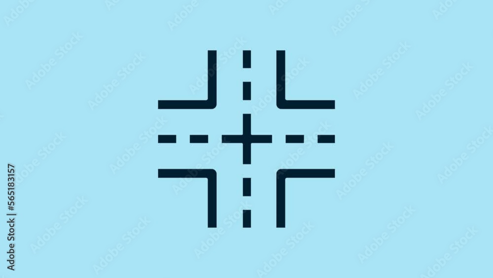 Blue Road traffic sign. Signpost icon isolated on blue background. Pointer symbol. Isolated street information sign. Direction sign. 4K Video motion graphic animation