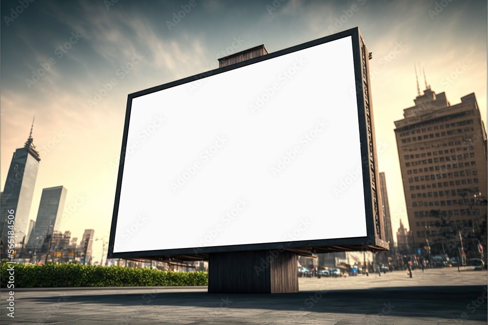 Banner billboard mockup for advertising in city useful for design , Generative ai Banner billboard mockup for advertising in city useful for design , Generative ai