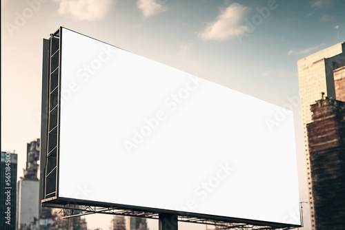 Banner billboard mockup for advertising in city useful for design , Generative ai