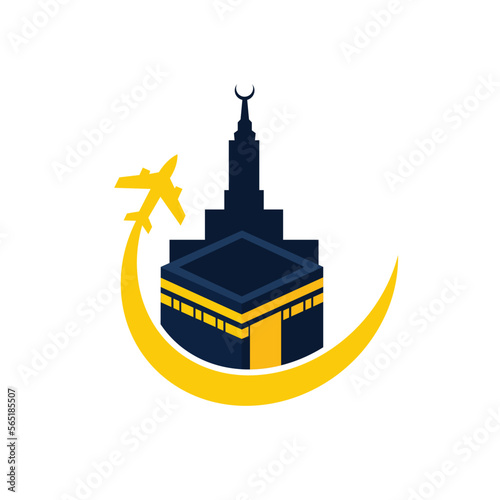 mecca and hotel tower logo vector design
