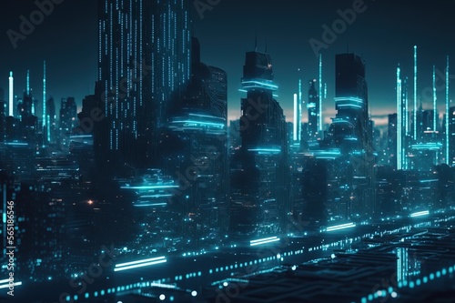 futuristic night skyline