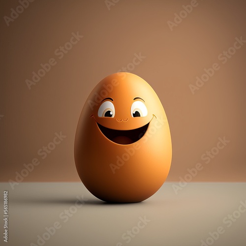 Cute egg as cartoon character