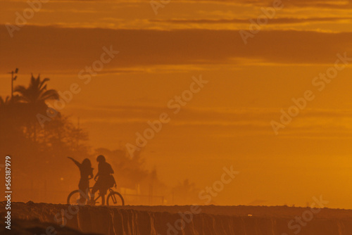 Silhouette Bike Couple