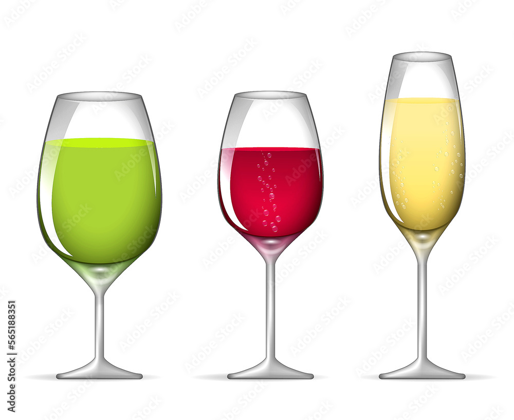 wine glass realistic isolated on white background wine glass realistic isolated on white background