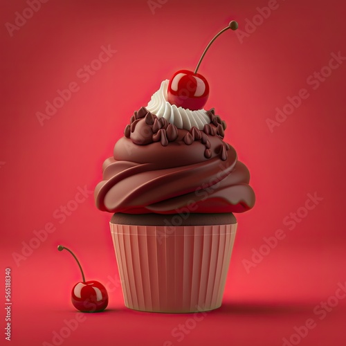 Chocolate Cherry Cupcake on...