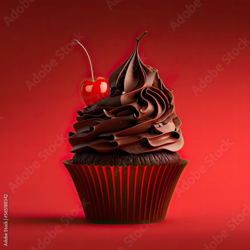 Chocolate Cherry Cupcake on...