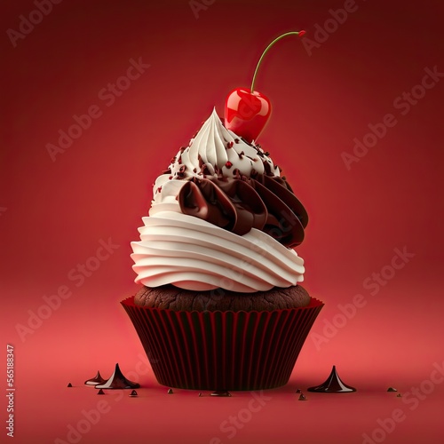 Chocolate Cherry Cupcake on...
