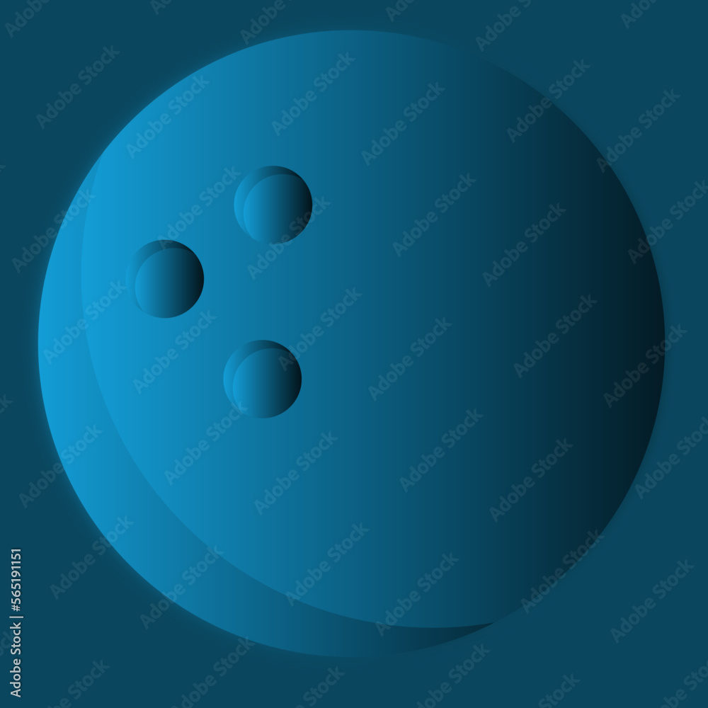 3D bowling ball on a blue background with neon elements 3D bowling ball on a blue background with neon elements