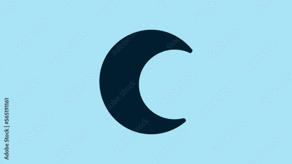 Blue Moon and stars icon isolated on blue background. 4K Video motion graphic animation Blue Moon and stars icon isolated on blue background. 4K Video motion graphic animation