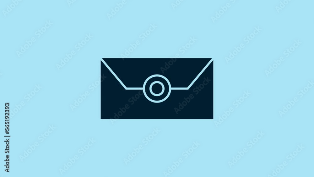 Blue Envelope with christmas party invitation card icon isolated on blue background. Merry Christmas and Happy New Year. 4K Video motion graphic animation Blue Envelope with christmas party invitation card icon isolated on blue background. Merry Christmas and Happy New Year. 4K Video motion graphic animation