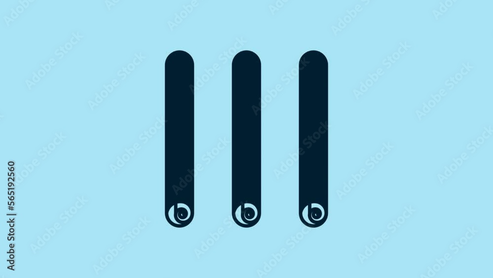 Blue Three rolled sticks of cinnamon icon isolated on blue background. Aromatic spice. Condiment for dishes. Cooking theme. 4K Video motion graphic animation Blue Three rolled sticks of cinnamon icon isolated on blue background. Aromatic spice. Condiment for dishes. Cooking theme. 4K Video motion graphic animation