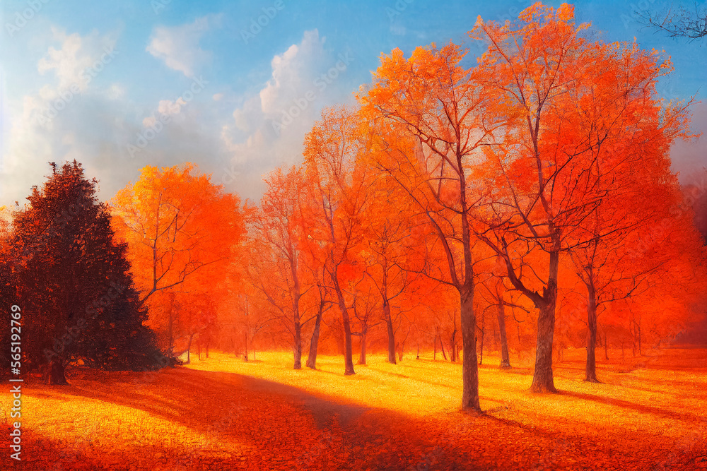 autumn landscape with trees