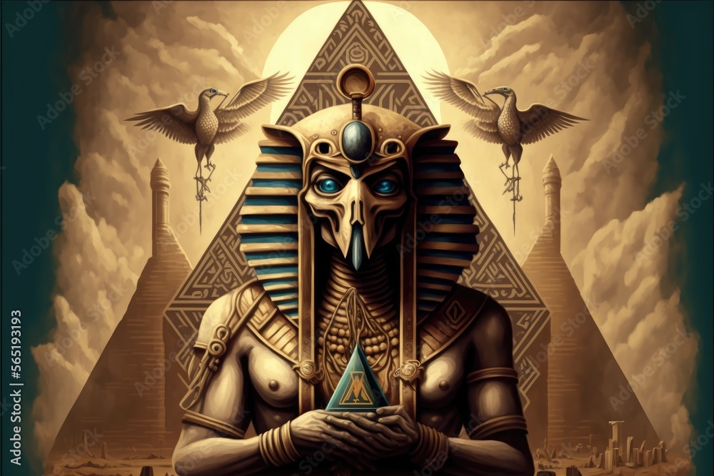 Thoth Pyramind The Egyptian God Thoth, AI Generated Ancient Futurism Image of The God ...