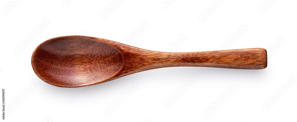 A wooden spoon placed on a white background. A wooden spoon placed on a white background.