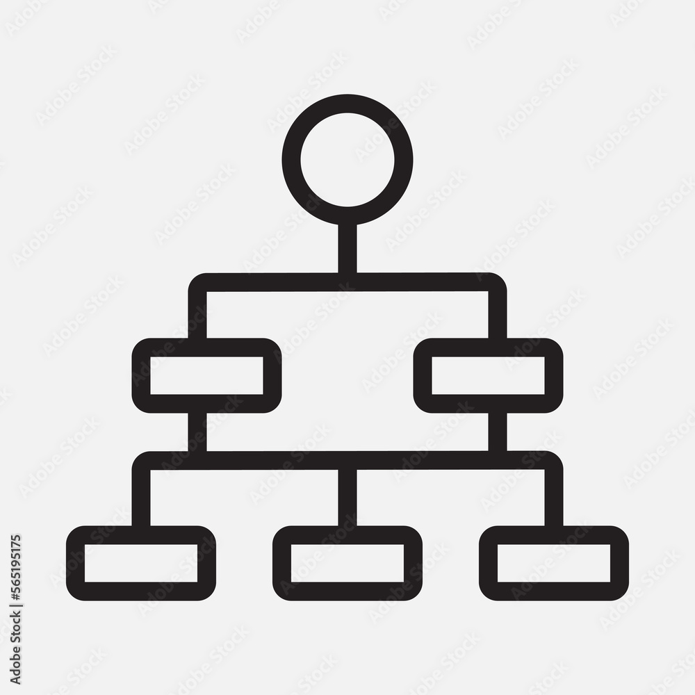 Hierarchy icon in outline style, use for website mobile app presentation Hierarchy icon in outline style, use for website mobile app presentation