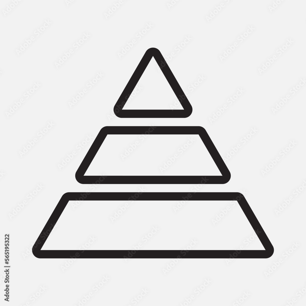 Pyramid chart icon in outline style, use for website mobile app presentation Pyramid chart icon in outline style, use for website mobile app presentation