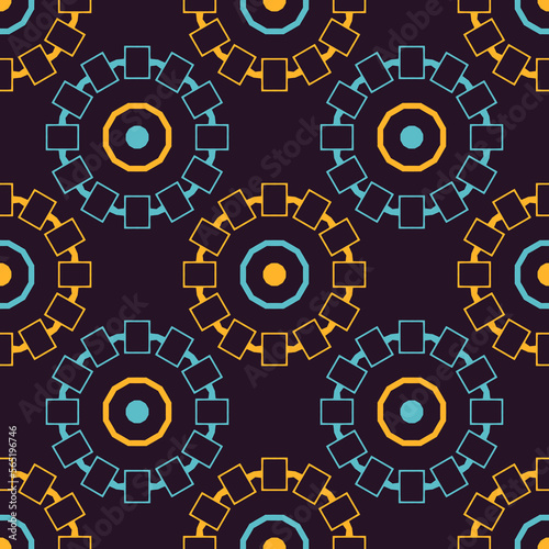 Seamless pattern with ethnic geometric ornament.