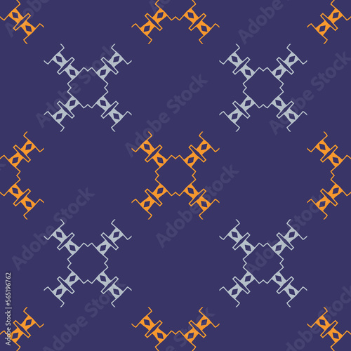 Seamless pattern with ethnic geometric elements.