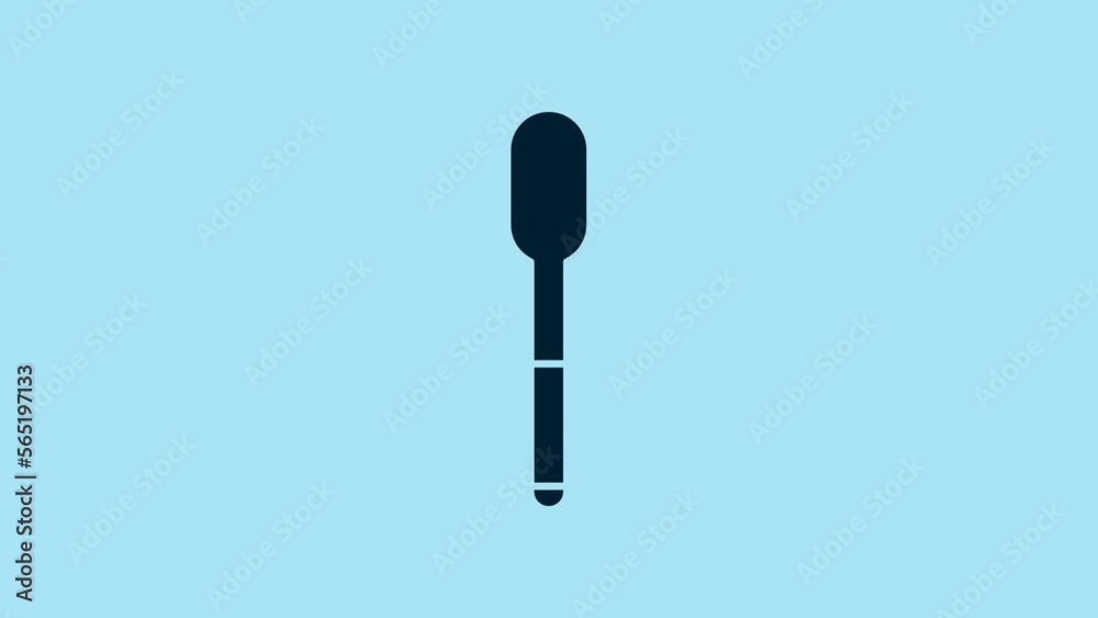 Blue Spoon icon isolated on blue background. Cooking utensil. Cutlery sign. 4K Video motion graphic animation Blue Spoon icon isolated on blue background. Cooking utensil. Cutlery sign. 4K Video motion graphic animation