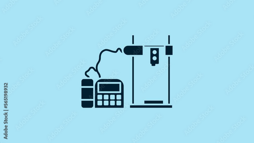 Blue 3D printer icon isolated on blue background. 4K Video motion graphic animation Blue 3D printer icon isolated on blue background. 4K Video motion graphic animation