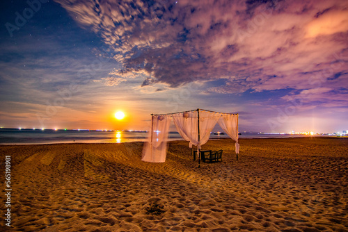 moonrise over the beach