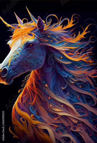 Fantasy horse made by generative ai