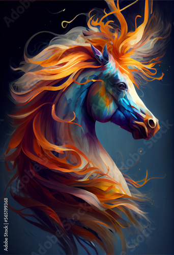 Fantasy horse made by generative ai