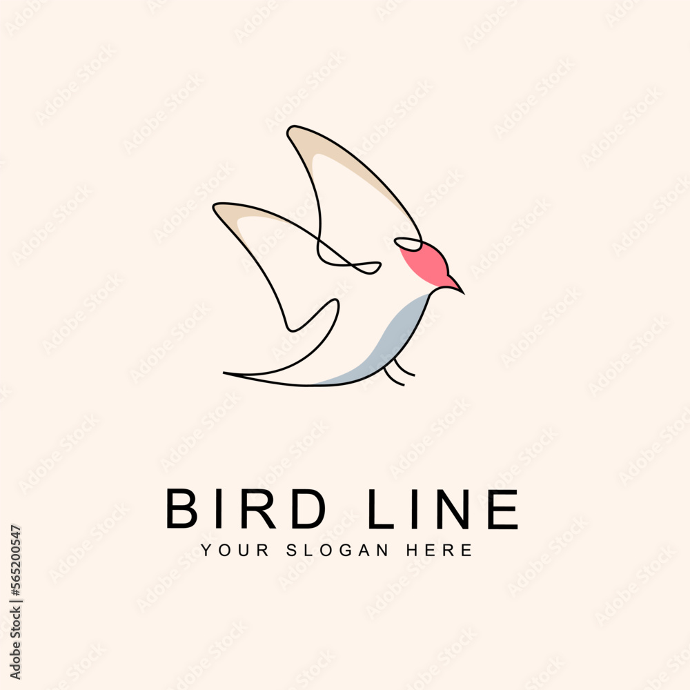 Fototapeta premium Birds line art logo, icon and symbol, vector illustration design