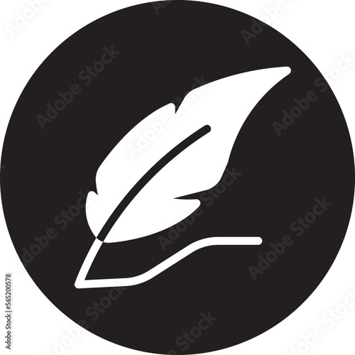 feather pen glyph icon