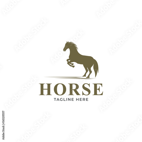 Luxury horse logo formed with simple and modern shape.