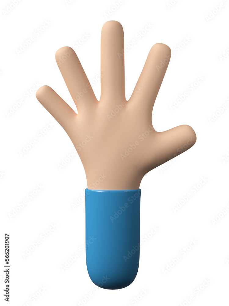 3D Hands Gestures isolated on transparent background PNG file format.