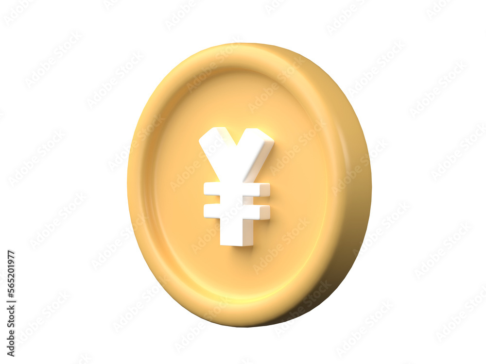 3D Yen coin isolated on transparent background PNG file format. 3D Yen coin isolated on transparent background PNG file format.