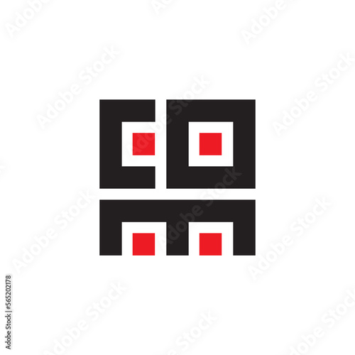 Square with COM letter logo design vector