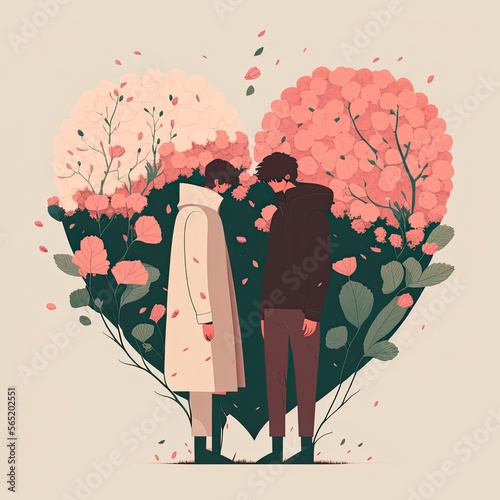 couple love with full of love background