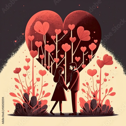 the couple with hearts of tree