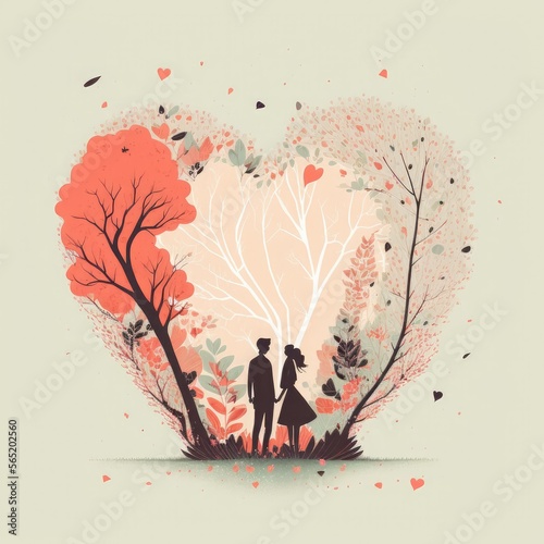 the couple in the trees with full of love